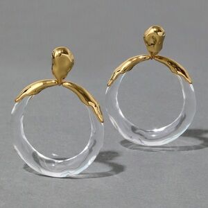 ALEXIS BITTAR Lucite Molten Large Drop Hoop Earrings